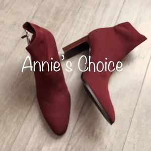 ZARA Sock-style Ankle Boots:Wine, US 7.5, 8/EUR 38, 39